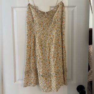 Reformation Floral Mini Dress Yellow White Spaghetti Strap - Size 10 - Like New